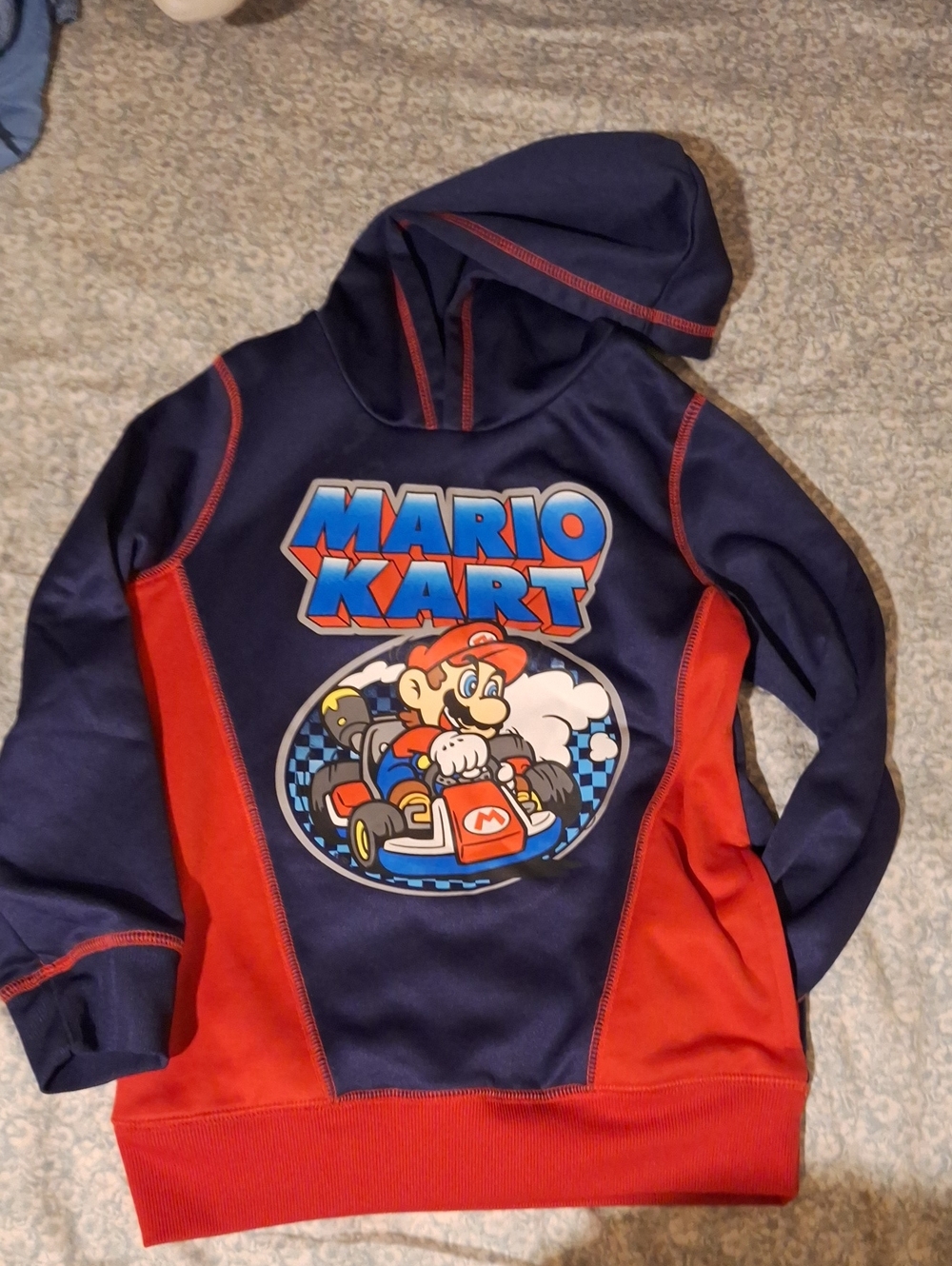 Nintendo Mario Kart Pullover Hoodie - Navy & Red